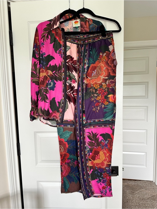 FARM Rio Pants - FARM Rio Pink & Purple Floral Wide-Leg Pant and top